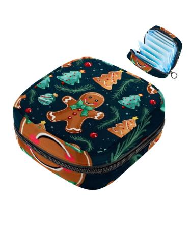 Muoooum sanitary-napketten storage bag motif: Santa Claus menstrual cup portable with zipper for teenagers girls women women color 2 4.7x6.6x6.6 in/12x17x17 cm