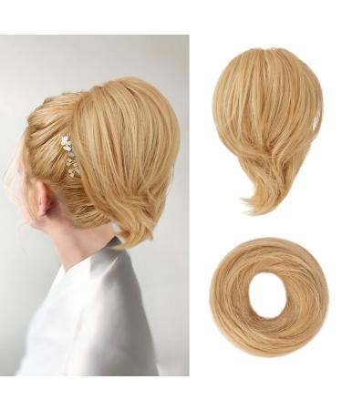 BARSDAR HAARDIAR HAIR Extensions Hair-Knoten-Horse-Echanration straight synthetic hair part short ponytail rolls hair jewelry simply scrunchy for women light strawberry brown 22# light strawberry brown