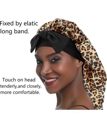 Buy Sengterm Long Satin Hair Hood - Silky Adjustable Sleeping Cap for Women | Extra Big Leopard Satin Hat for Long Curls | Best Quality & International Shipping - Buy Online on GoSupps.com