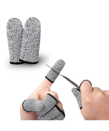 Finger Cots Cut Resistant Protector - 20 Pcs Finger Covers for Cuts, Gloves Life Extender, Cut Resistant Finger Protectors for Kitchen, Work, Sculpture, Anti-Slip, Reusable Gray 20PK