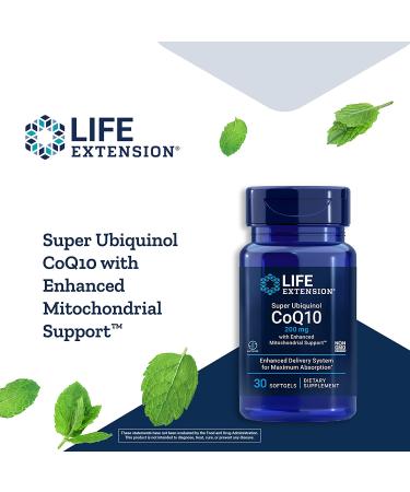 Life Extension Super Ubiquinol CoQ10 200 mg - Enhanced Mitochondrial Support, 30 Softgels - Buy Online on GoSupps.com