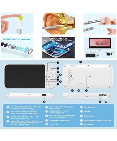 HSRG Portable USB Digital Photo Camera & 5-Inch 1080p HD Ear Cleaner - Visual Ear Cleaning Tool for Adults Children & Pets - Buy Online on GoSupps.com