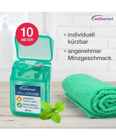 Wellsamed Dental Floss 10m Dispenser - Mint Flavor 144 Pieces for Superior Interdental Cleaning - Buy Internationally - Buy Online on GoSupps.com