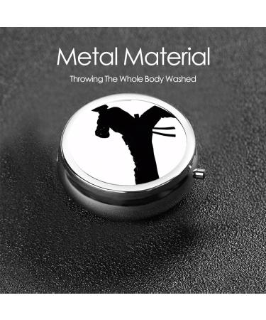 Karate Men Round Pill Box | 3 Compartment Mini Travel Organizer | Portable Medicine & Vitamin Holder - Buy Online on GoSupps.com