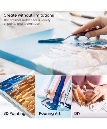 Arteza Mini Paint Canvases with Easels Pack of 14 - 3x3 Inches, 100% Cotton, Primed Stretched Canvas - Bulk Art Supplies for Adults and Teens - Buy Online on GoSupps.com