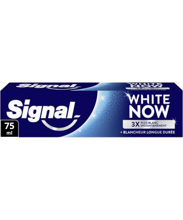  Signal SIGNAL - White Now Original Whiteness Toothpaste - 3X Whiter teeth from the first brush - Long lasting whiteness - 94% ingredients of natural origin - (3x75ml) - Buy Online on GoSupps.com