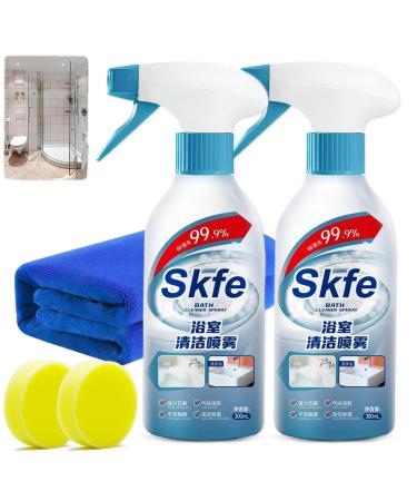 Skfe Bath Cleaner Spray Skfe Bathroom Descaler Foam Cleaner Bathroom Descaler Stubborn Stains Cleaner Acssart Bathroom Descaler Cleaner Powerful Bathroom Cleaning Spray for Toilet Bath (2Pack)