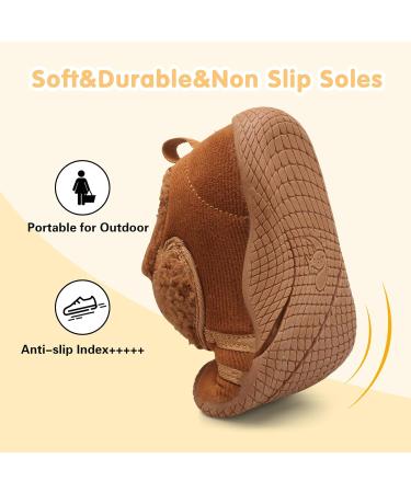 JOINFREE Baby Girl First Walking Shoes Anti-Slip Plush Boys Slipper Cozy Toddlers 7.5/8 UK Brown - Buy Online on GoSupps.com