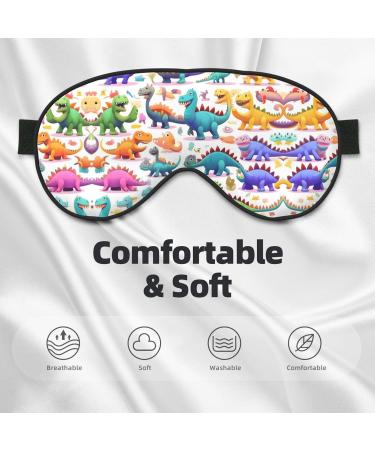 Colorful Cartoon Dinosaur Masks for Deep Sleep | Adjustable Soft Blindfolds for Travel & Meditation - Buy Online on GoSupps.com