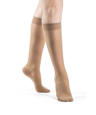 Sigvaris EverSheer 782CSSW36 20-30 Mmhg Small Short Calf Hosiery For Women Suntan