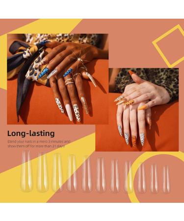 SXC Cosmetics XXL Nail Tips and Glue Gel Kit - 3 in 1 Gel Nail Glue, 240 Coffin Nail Tips for DIY Nail Art (G43) - 244 Piece Set - Buy Online on GoSupps.com