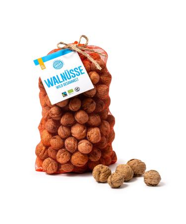 Pakka - Bio Fairtrade Rohe Wilde Bergwaln ssen in Skell 2kg walnuts with shell gathered wildly from small farmers from Samarkand in Uzbekistan vegan family pack value -pack 2000g nuts walnuts walnut kernels tree nuts 2 kg (1 Pack)