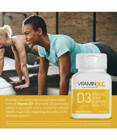 OmegaXL VitaminXL D3 5000 IU High Potency Daily Vitamin - Immune Support Supplement for Healthy Muscles & Bones - Non-GMO, Gluten-Free - 30 Softgels - Buy Online on GoSupps.com