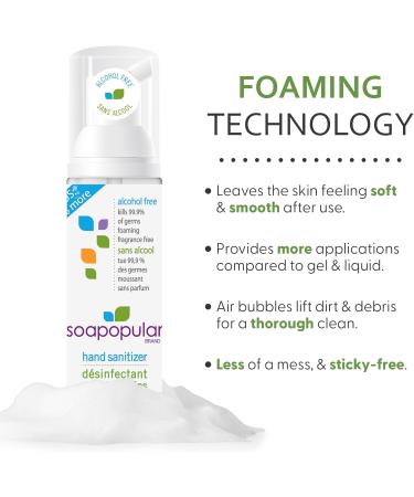 Soapopular Alcohol Free Foam Hand Sanitizer 0.15% Benzalkonium Chloride Hypoallergenic Fragrance Free Safer for Kids 180mL (Pack of 3) - Buy Online on GoSupps.com