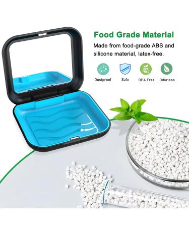Invisalign Aligner Case with Mirror and Removal Tool - Premium Retainer Case for Mouth Guards - Easy to Use (Black) - Buy Online on GoSupps.com
