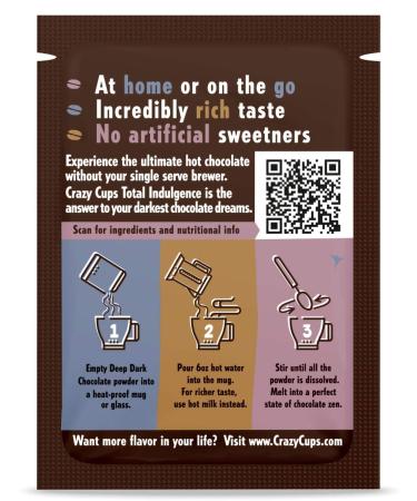 Deep Dark Hot Chocolate Mix - 15 Gourmet Packets - Total Indulgence - Buy Online on GoSupps.com