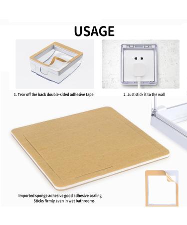 Sipiris Self-Adhesive Socket Cover - 86 Wall Switch Splash Protection Box (4 Pack) | Waterproof Socket Safety Cover for Home & International Use - Buy Online on GoSupps.com