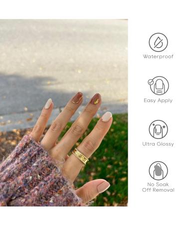 Buy Semi Cured Gel Nail Strips - Long Lasting Nail Polish Stickers with UV Light | 20 Salon Quality Wraps - Bunch of Dry Rose - Buy Online on GoSupps.com