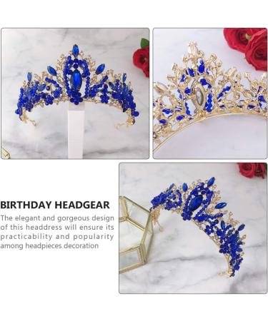 FRCOLOR Tiara Crown Crystal Silver Headband Diamond Bridal Headdress Wedding Prom Crown Hair Accessories Blue for Women Girl Birthday Wedding Christmas Party Favor Ornaments - Buy Online on GoSupps.com