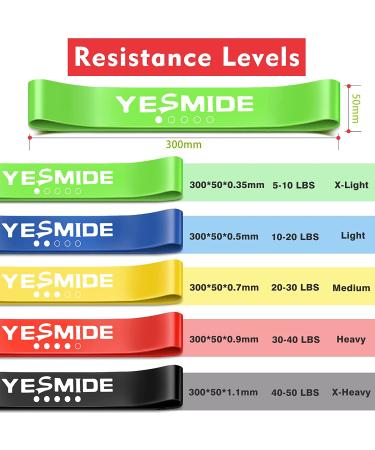 YESMIDE Resistance Bands 8 Pack - 8 Levels for Leg, Butt, Physical Therapy - Stretch Bands for Pilates, Yoga - Exercise Bands Set - Buy Online on GoSupps.com