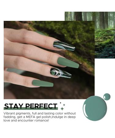 MEFA Green Gel Nail Polish Set - 6 Colors Starter Kit for Salon-quality Manicure - Long Lasting Soak Off Formula - DIY Nail Art Design - Perfect Gift for Women & Girls - 4A-Misty Forest - 0.17 Fl Oz (Pack of 6) - Buy Online on GoSupps.com