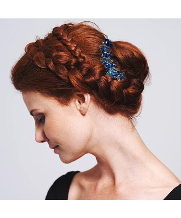 Tona Astrass Flowers Hair Comb Set | Luxury Bridal Accessories - 4 Butterfly & Flower Designs in 4 Colors for Women & Girls - Buy Online on GoSupps.com