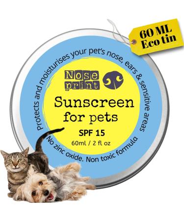 Noseprint Spf 15 Sun Protection Balm For Pets 60 Ml Eco Tin | Moisturising Sunscreen For Dogs An Cats | Non Toxic Formula Dog Nose Balm Dog Paw Balm Sun Cream Balm | Dog Sun Protection | Made In Uk - Buy Online on GoSupps.com