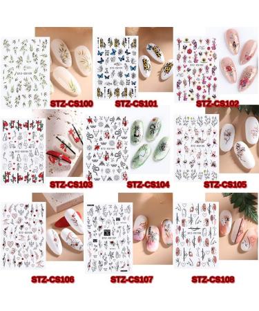 Nail Art Decor Flower Sliders Decals Geometry Design 3D Leopard Nail Stickers Butterfly-shape French(STZ-CS113) - Buy Online on GoSupps.com