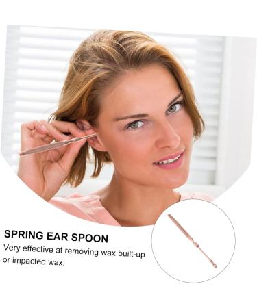 Stainless Steel Spring Ear Scope and Cleaner - Golden Ear Pick and Spoon 1pc - Buy Online on GoSupps.com