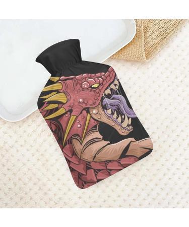 Red Dragon Hot Water Bottle with Plush Cover - Hand Warmer for Adults & Kids - 26.5x15.3cm | International Shipping - Buy Online on GoSupps.com