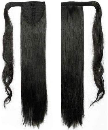 Pferdeschwanz Clip-In Hair Extensions - 66cm Ombre Natural Black Ponytail Wrap | Magical Adhesive Tape-In - Buy Online on GoSupps.com