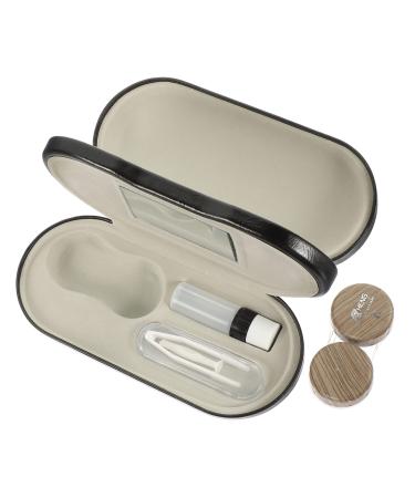 Alipis 2 sets glasses case with a double usage purpose Outdoor glasses case set travel set glasses set with wood grain travel contact lensetui glasses case 15.8x7.4cm As shown 1