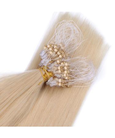 Micro Ring Hair Extensions #613 - Clear Light Blonde 60cm | 100% Remy Real Hair Easy to Use 25 Strands 0.5g Each - Buy Online on GoSupps.com