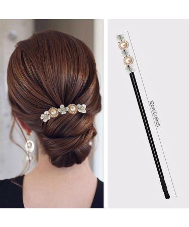 Magical Hair Knot Maker Set - 2 Pearl Flower Hair Buns for Women & Girls | Easy Donut Bun Tools - Buy Online on GoSupps.com