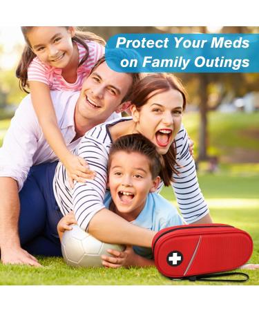 Sithon Epipen Carrier Bag - Portable Emergency Pocket Organizer for 2 Epipens Asthma Inhaler & Allergy Essentials (Red) - International Shipping Available - Buy Online on GoSupps.com