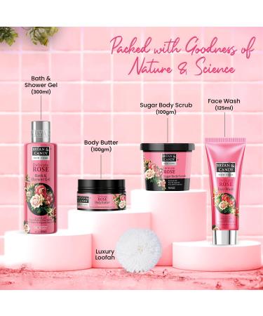 Delicate Rose Bath Set for Women - Spa Gift Baskets & Gift Sets | Perfect Women's Gift - Buy Online on GoSupps.com