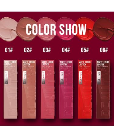 Buy 3 Colors Matte Liquid Lipstick Set - Waterproof Long-Lasting Velvet Smooth Nude Lip Gloss - Gift Box Included - Perfect for All Skin Tones - Buy Online on GoSupps.com