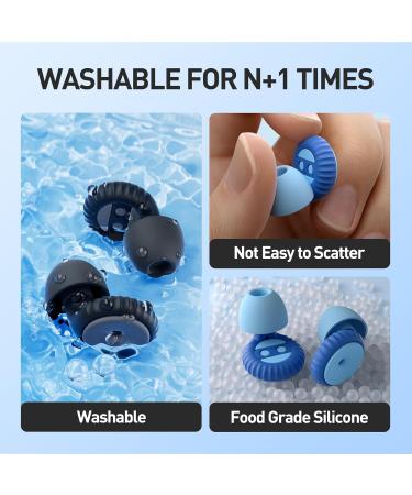 Buy Premium Ear Plugs for Sleeping - Ultra-Comfortable Edible Silicone 35 dB Noise Reduction 8 Sizes (XS/S/M/L) | Comfortable Earplugs for Travel - Buy Online on GoSupps.com