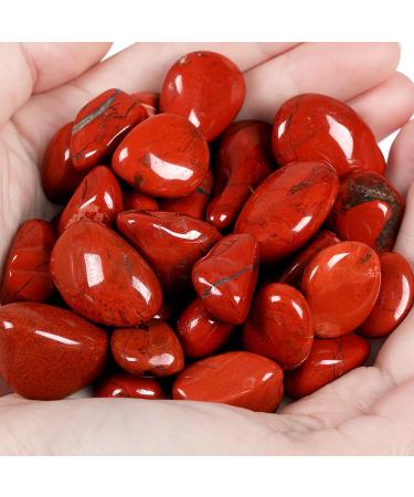 XIANNVXI Red Jasper Crystal Stones Natural Irregular Polished Tumbled Stones Bulk Crystals Gemstones Vase Filler Decorative Stones Reiki Palm Energy Stones 100 Gram G - Red Jasper