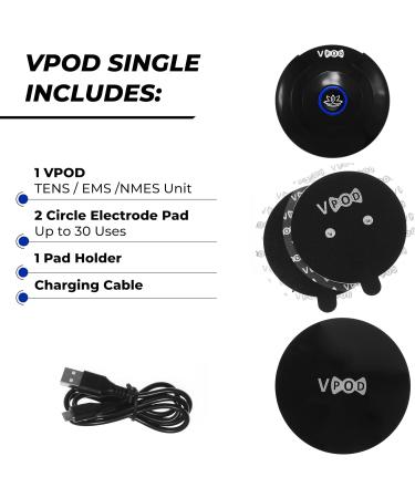 VPOD Wireless Muscle Stimulator for Pain Relief | TENS EMS & NMES Device for Back Neck & Sciatica Pain | 24 Modes Bluetooth 2 Pads Included - Buy Online on GoSupps.com