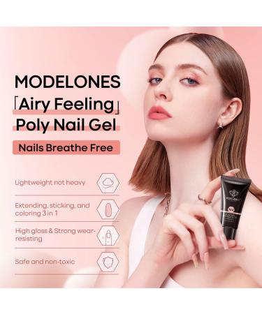 Modelones Poly Nail Gel Builder 50ML - Light Apricot Color | Nail Extension Gel for Thickening & Enhancement | Acrylic Extension Trial Kit for Professional Technicians - Buy Online on GoSupps.com
