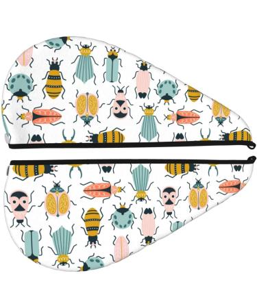 Colorful Insects Microfiber Hair Towel | Soft Super Absorbent Wrap for Women | Quick Dry Coral Velvet Cap for Long Curly Thick Hair - Buy Online on GoSupps.com