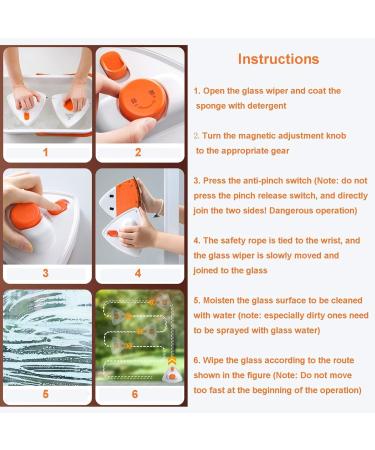 Outside Magnetic Window Cleaner Window Cleaner Wipers Double Side Window Cleaner Adjustable with Ergonomic Handle Design 10-Speed Force Ultra-Strong Both Side Glass Surface Cleaning Brush Wiper Too - Buy Online on GoSupps.com