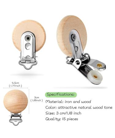 20 Pieces Natural Beech Wood Pacifier Clips - DIY Baby Teething Toys & Secure Holders for Pacifiers - International Shipping Available - Buy Online on GoSupps.com