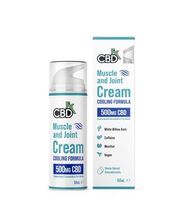 CBDfx 500mg CBD High Strength Muscle & Joint Cream with Caffeine Menthol and White Willow Bark 50ml