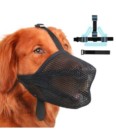 Muzzle for large dogs dog muzzle with Velcro fastener muzzle medium dogs dog muzzle to prevent eating biting chewing muzzle for small medium and large dogs (s)