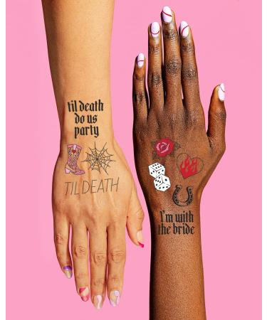 xo Fetti Realistic Bachelorette Temporary Tattoos - 100 Foil Styles | Bachelorette Party Decoration and Bridal Shower Supplies - Buy Online on GoSupps.com