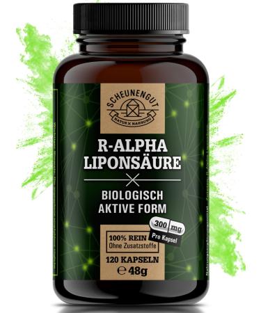 Alpha lipoic acid 300mg - Important: certified laboratory test and vegan i 120 capsules r alpha lipoic acid i body -own form optimal bioavailability I from de i Scheunengut