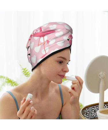 Microfiber Hair Drying Cap - Cute Flamingo Towel Wrap for Quick Drying Thick & Curly Hair - Buy Online on GoSupps.com