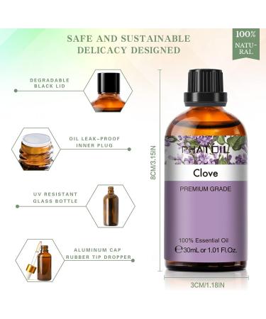 Premium Grade Clove Essential Oil 30ML - Pure Oil for Aromatherapy Diffuser, Humidifier, Candle Making - PHATOIL - Buy Online on GoSupps.com